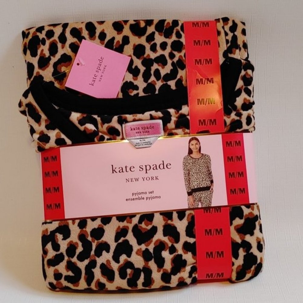 Kate Spade New York Pajama Set Women s Medium BNWT Leopard Print SET JAMMIES!!!